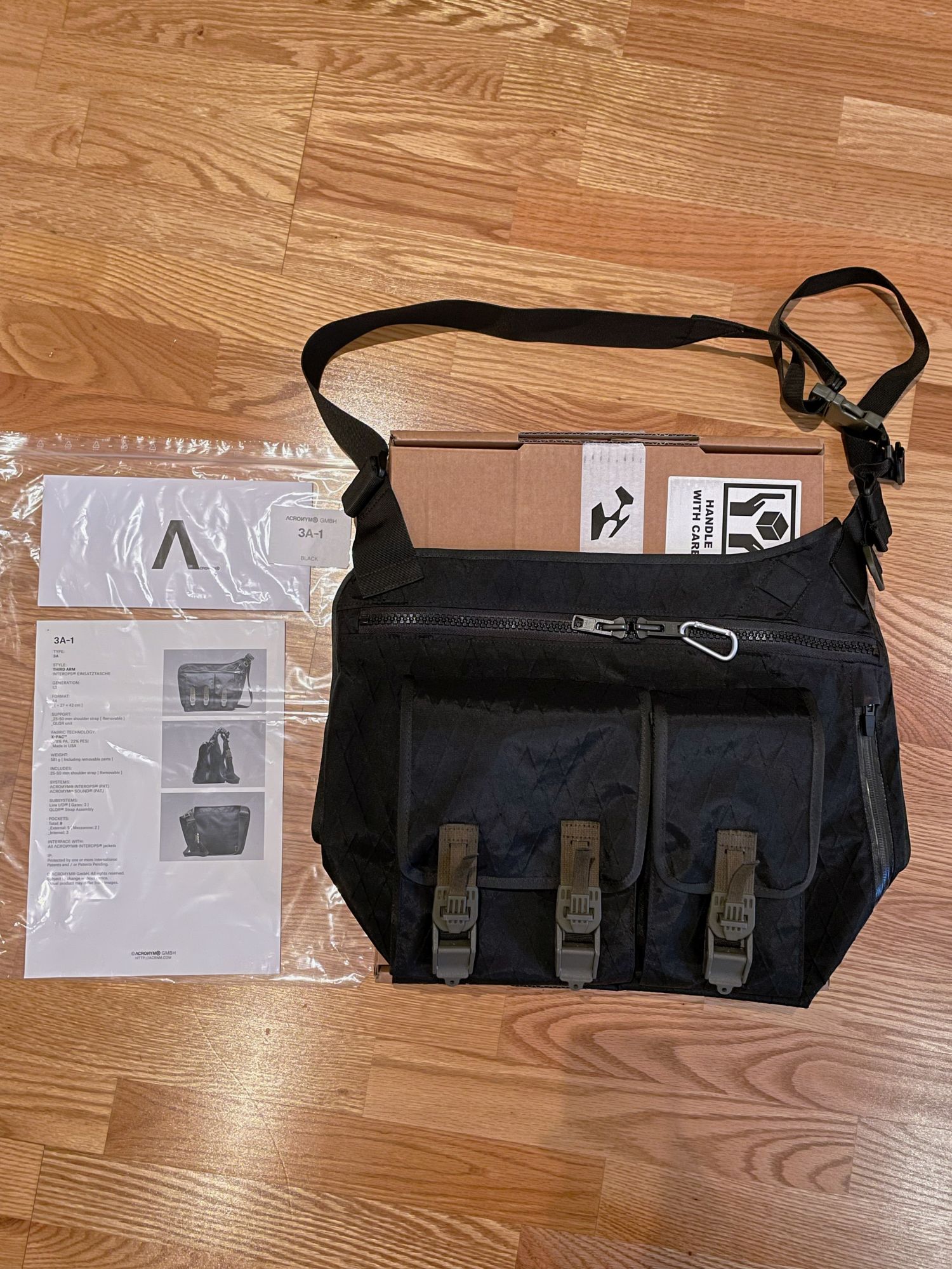 ACRONYM 3A-1 LAMINAT L2 BLACK THIRD ARM INTEROPS EINSATZTASCHE BAG ...